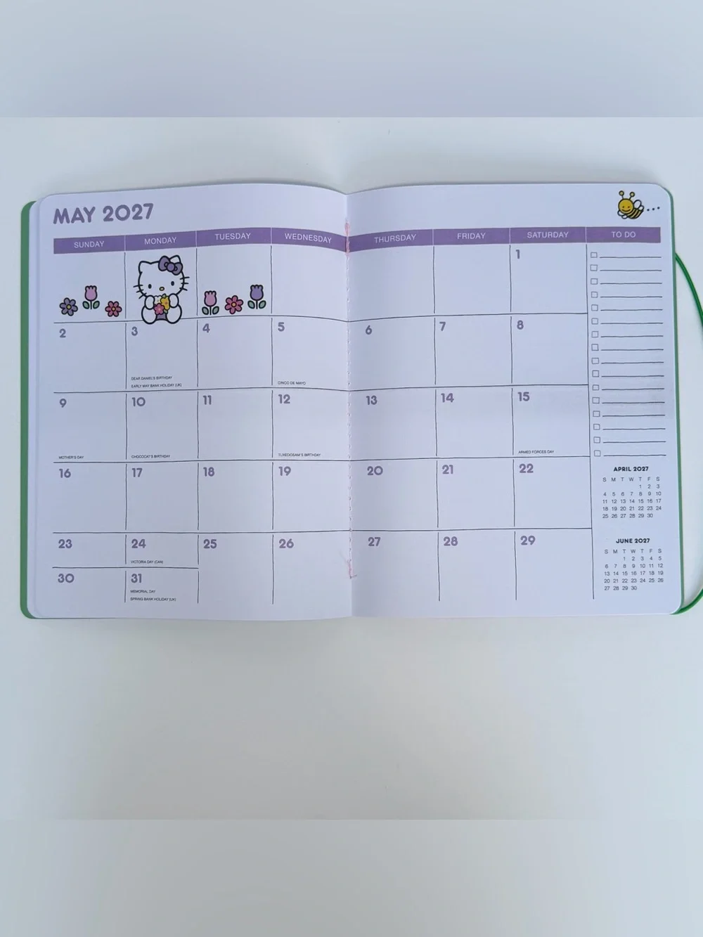 Sanrio Hello Kitty 17-month 2026-2027 Slim Thin Planner (Pink/Green)
